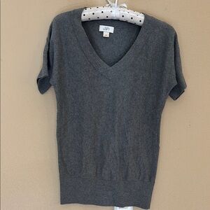 LOFT Charcoal V-Neck Top
